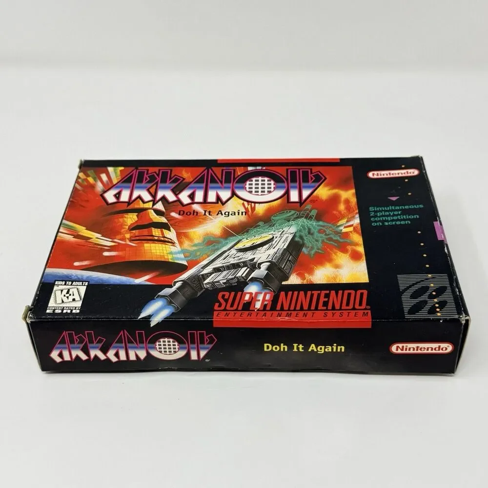 Arkanoid Doh It Again Nintendo Super NES SNES Complete CIB Poster Tested